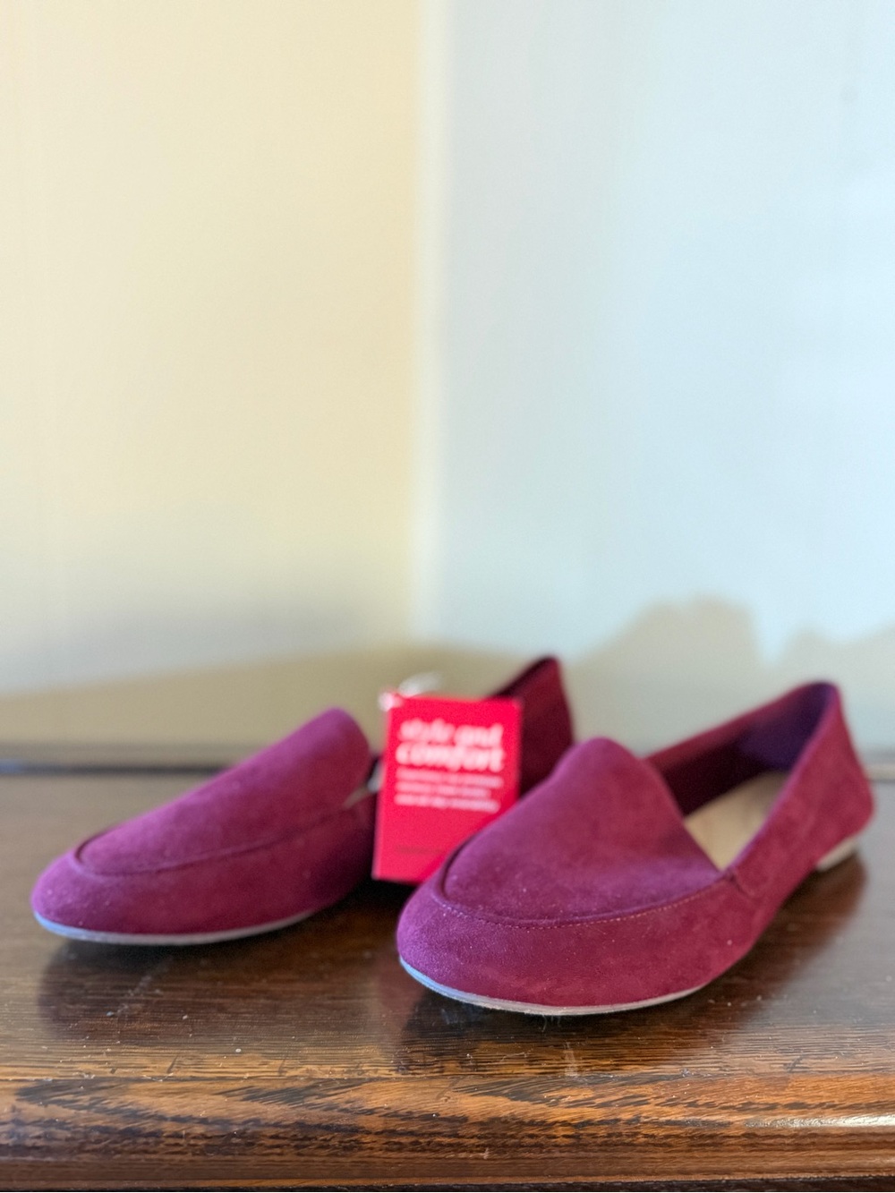 dexflex comfort Women's Suede Loafers in Burgundy